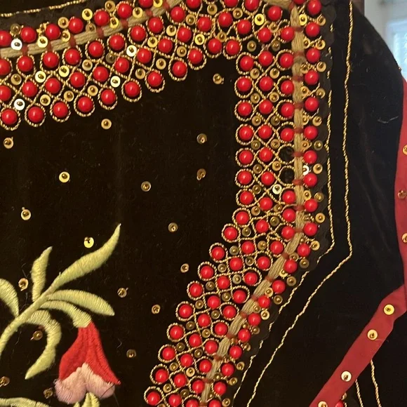 John Mark Black Velvet Jacket with Floral Embroidery. Size L. NWT - Picture 10 of 14